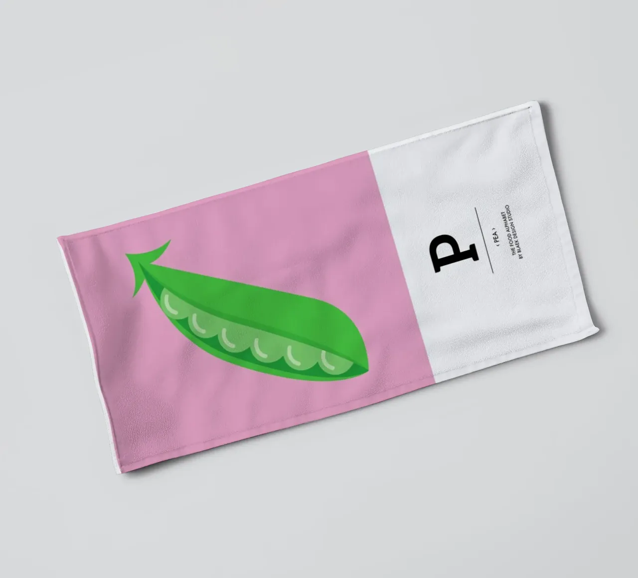 „The Food Alphabet“ - P like Pea asciugamano da bagno da BLAEK Design Studio