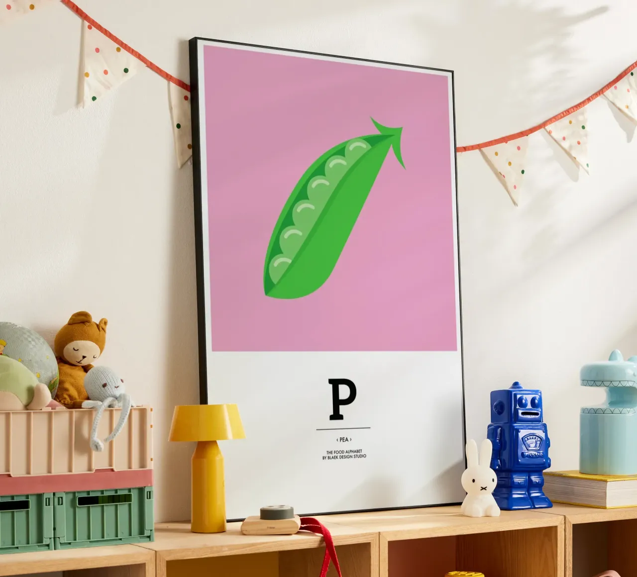 „The Food Alphabet“ - P like Pea alluminio dibond da BLAEK Design Studio