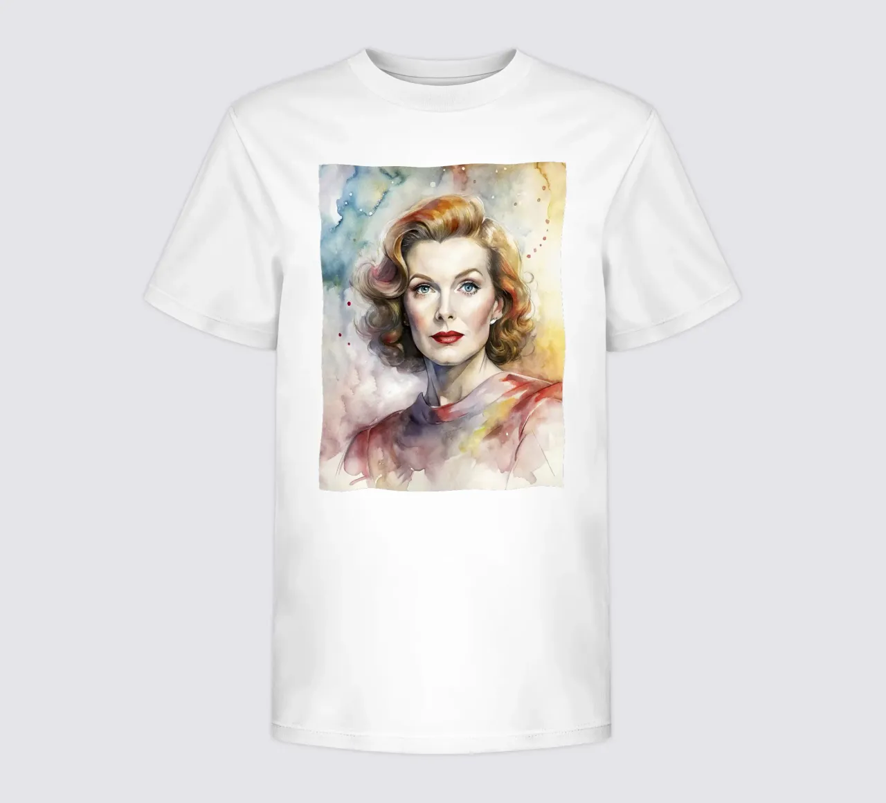 katharine hepburn in acquerello t-shirt bambini da 🎁 ARTVI-SHOP
