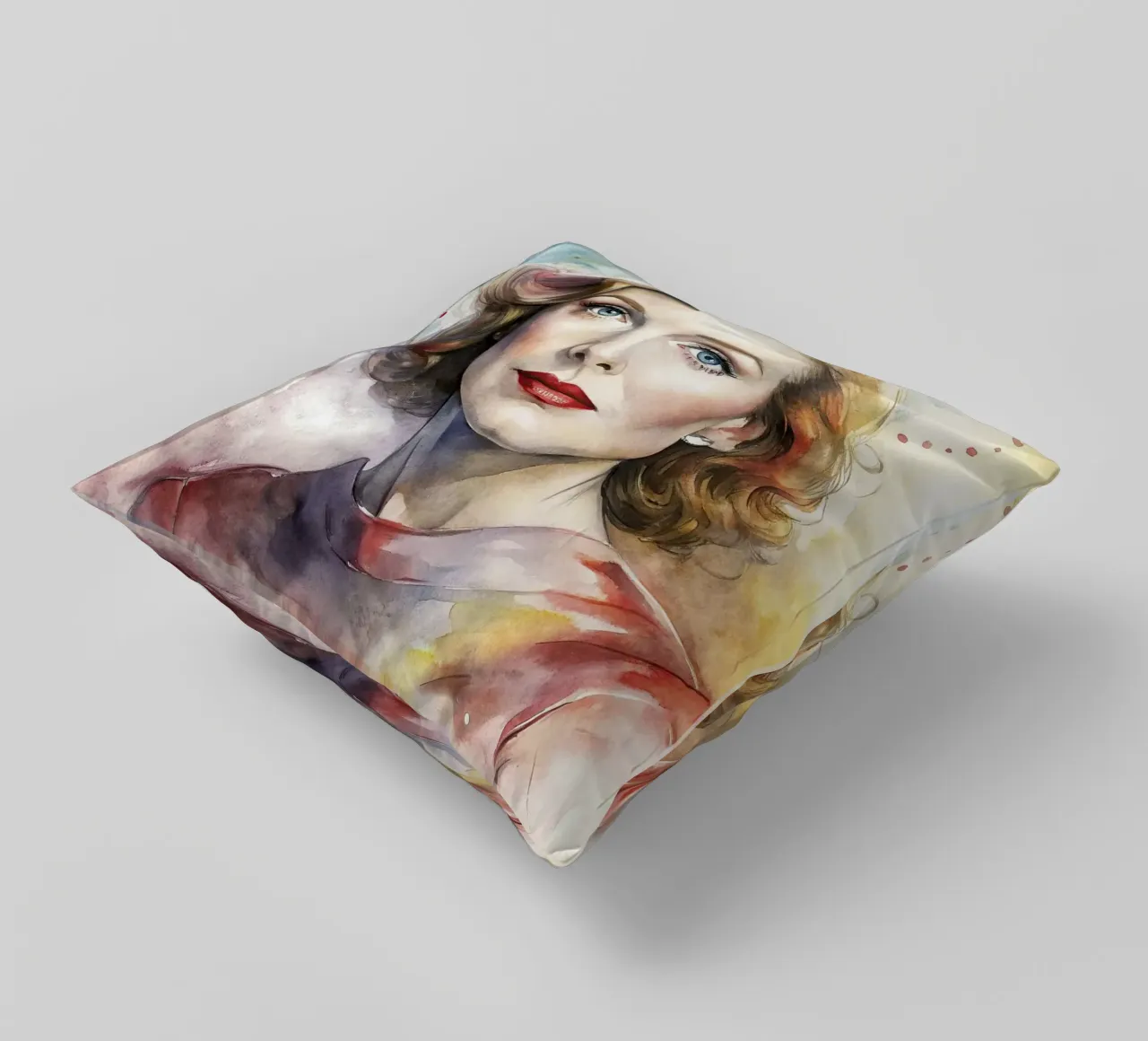 katharine hepburn in acquerello cuscino da 🎁 ARTVI-SHOP