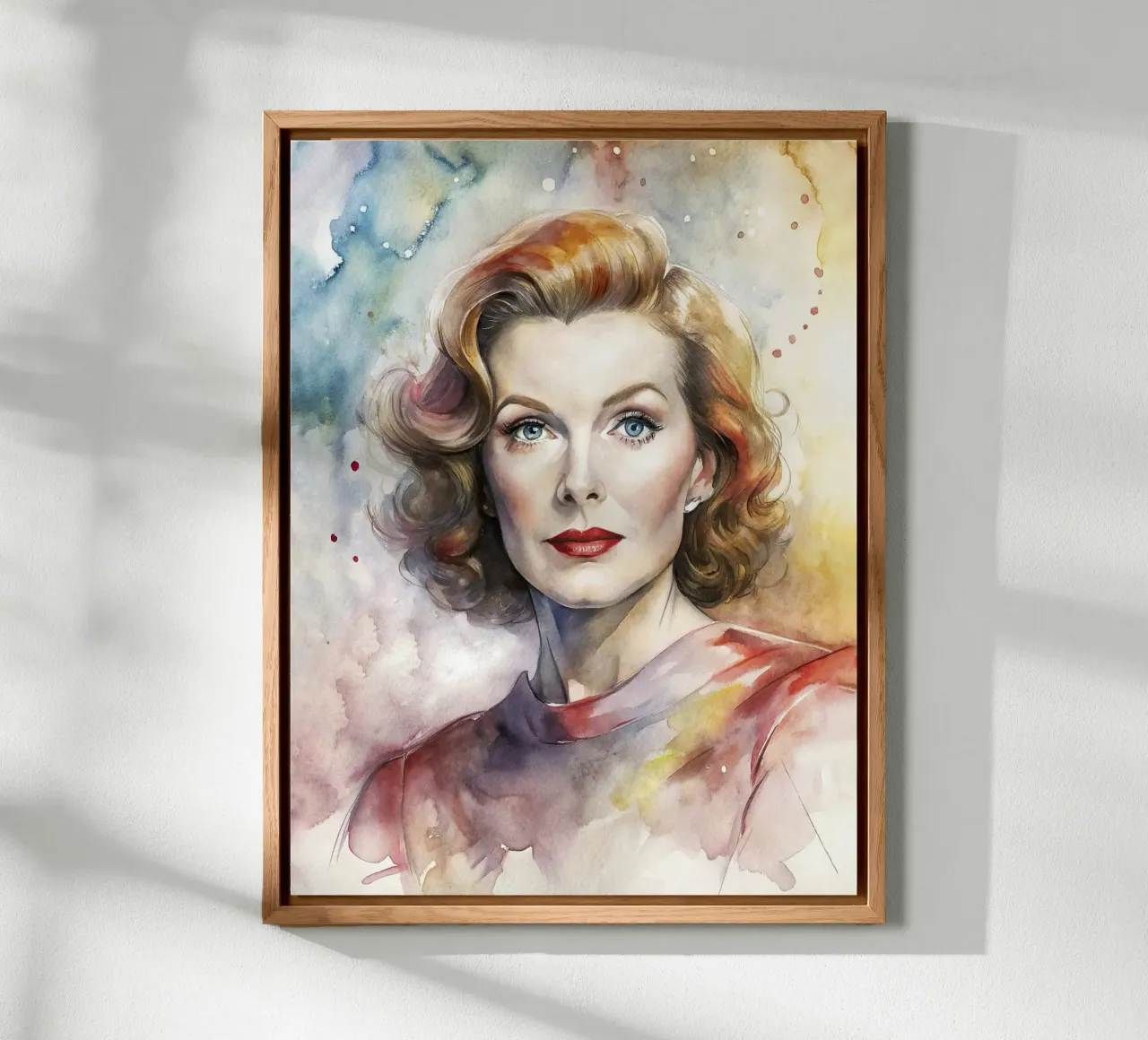 katharine hepburn in acquerello alluminio dibond da 🎁 ARTVI-SHOP