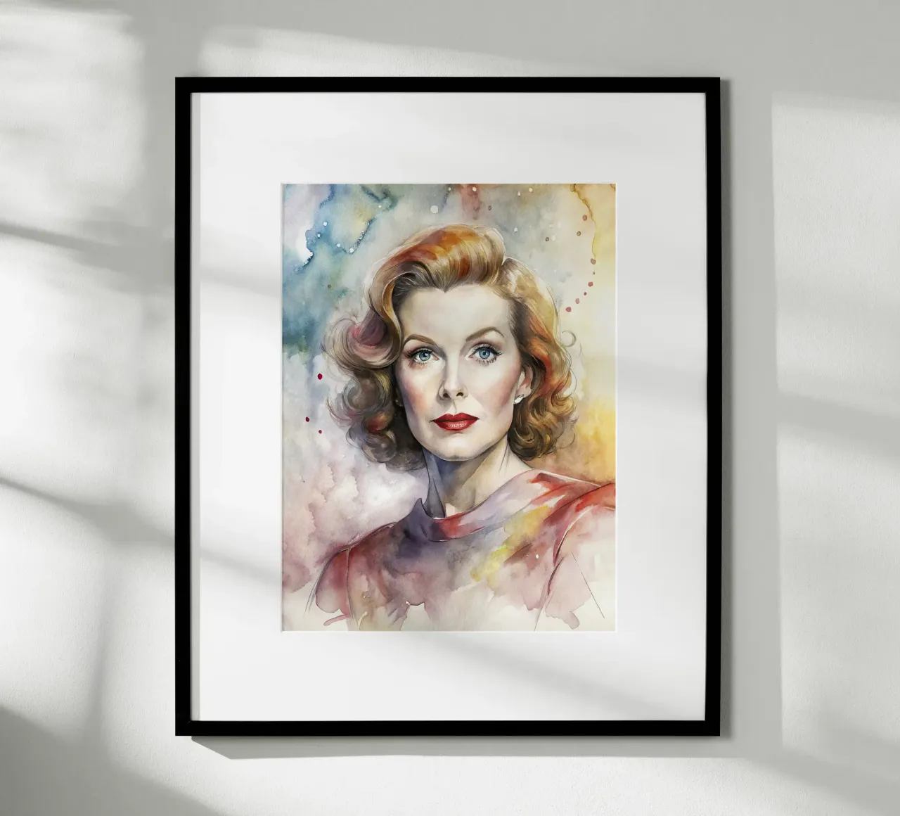 katharine hepburn in acquerello carta hahnemühle da 🎁 ARTVI-SHOP