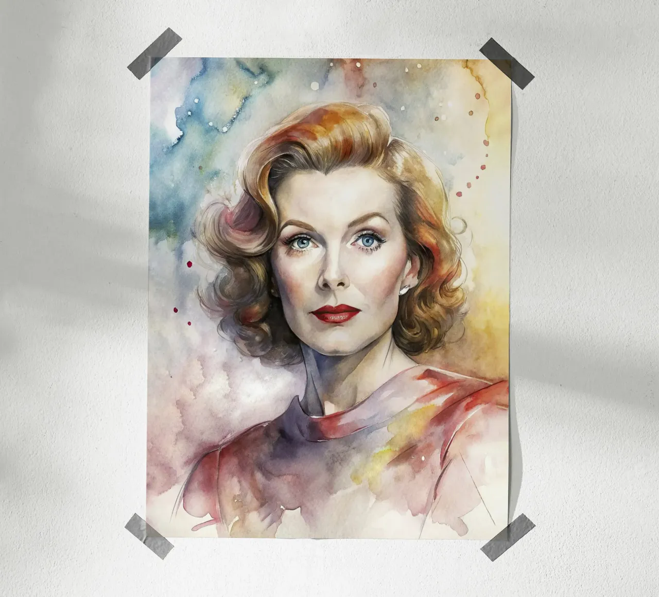 katharine hepburn in acquerello carta hahnemühle da 🎁 ARTVI-SHOP
