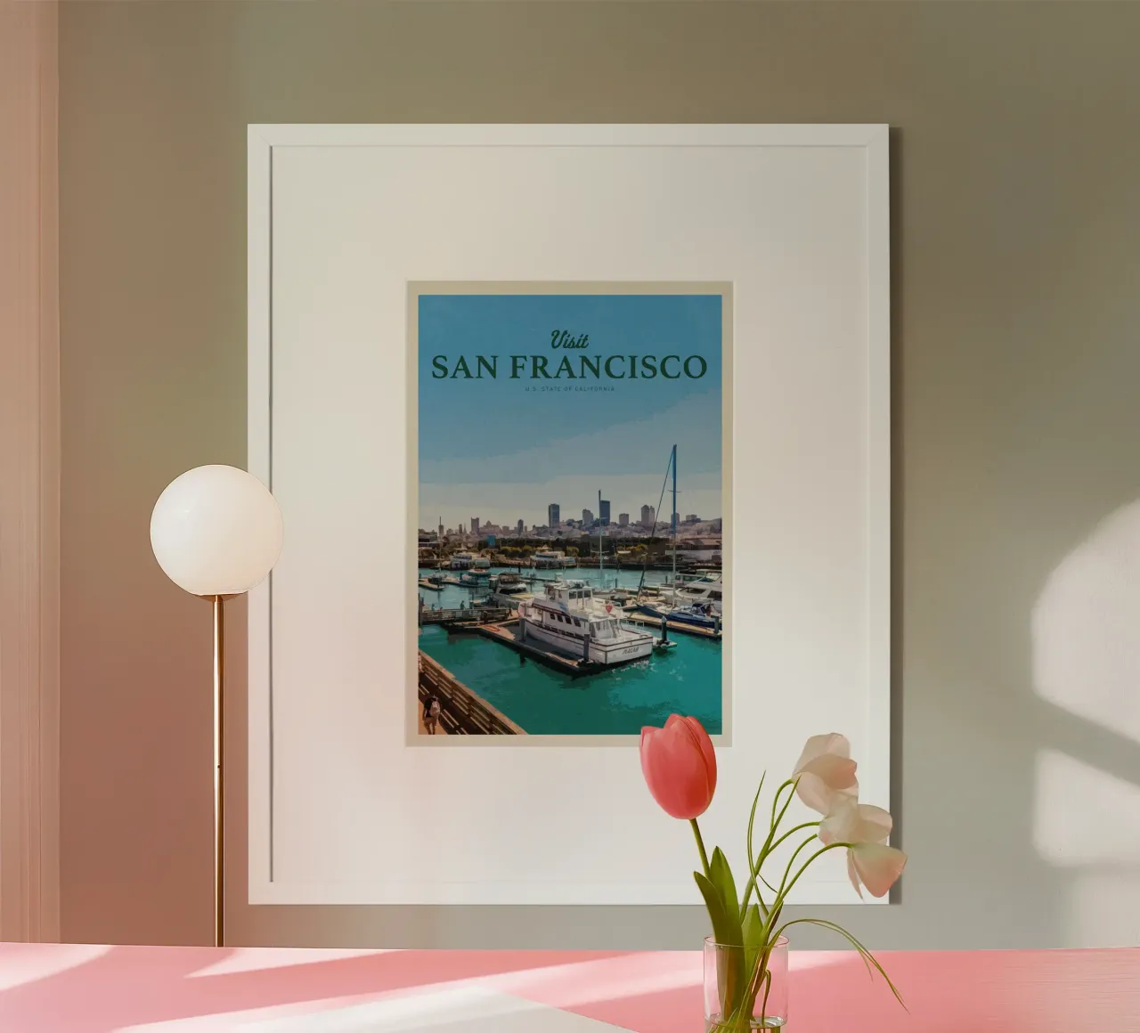 Viaggio a San Francisco poster con telaio in legno da Mercury Club