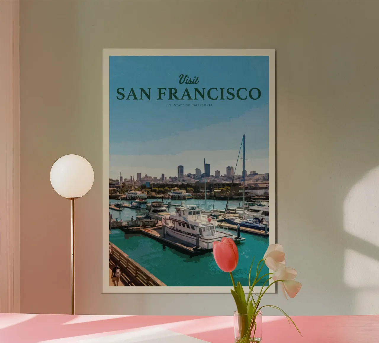 Viaggio a San Francisco poster con telaio in legno da Mercury Club