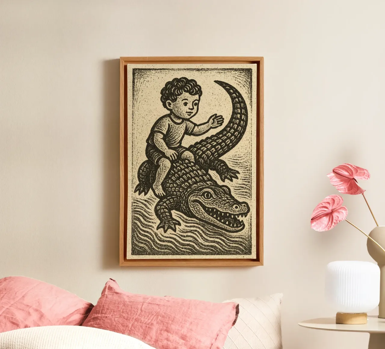 Crocodile Boy tela con Cornice a cassetta da Gypsy Galleria