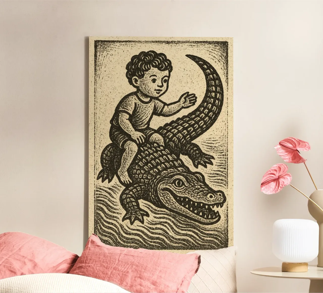 Crocodile Boy tela con Cornice a cassetta da Gypsy Galleria