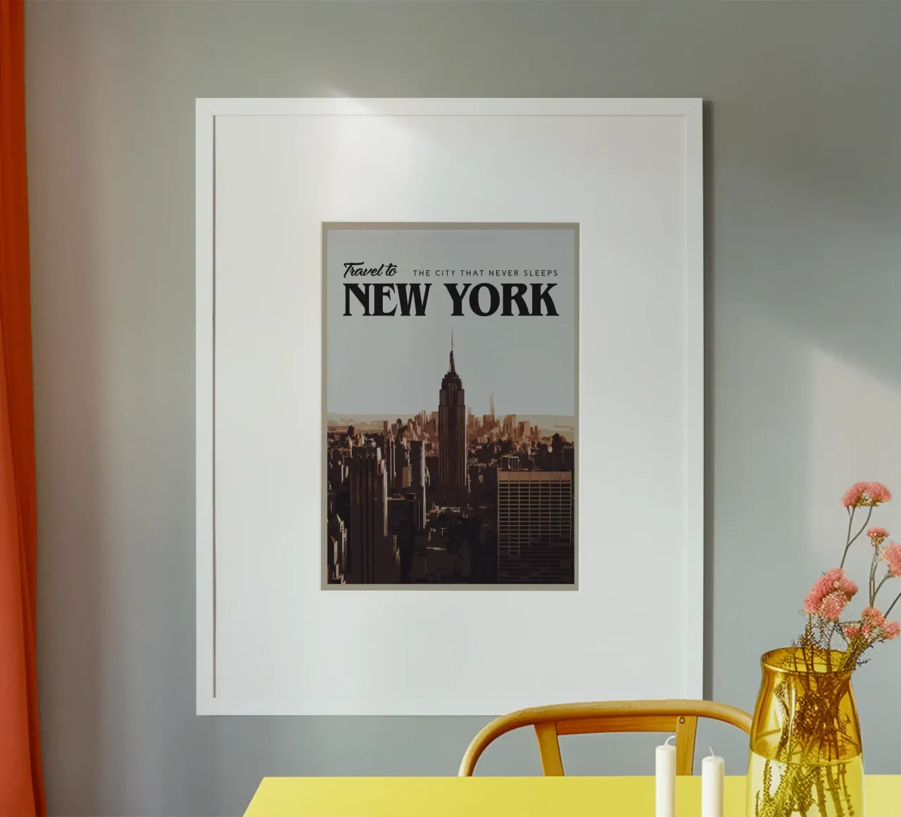 Viaggio a New York poster con telaio in alluminio da Mercury Club