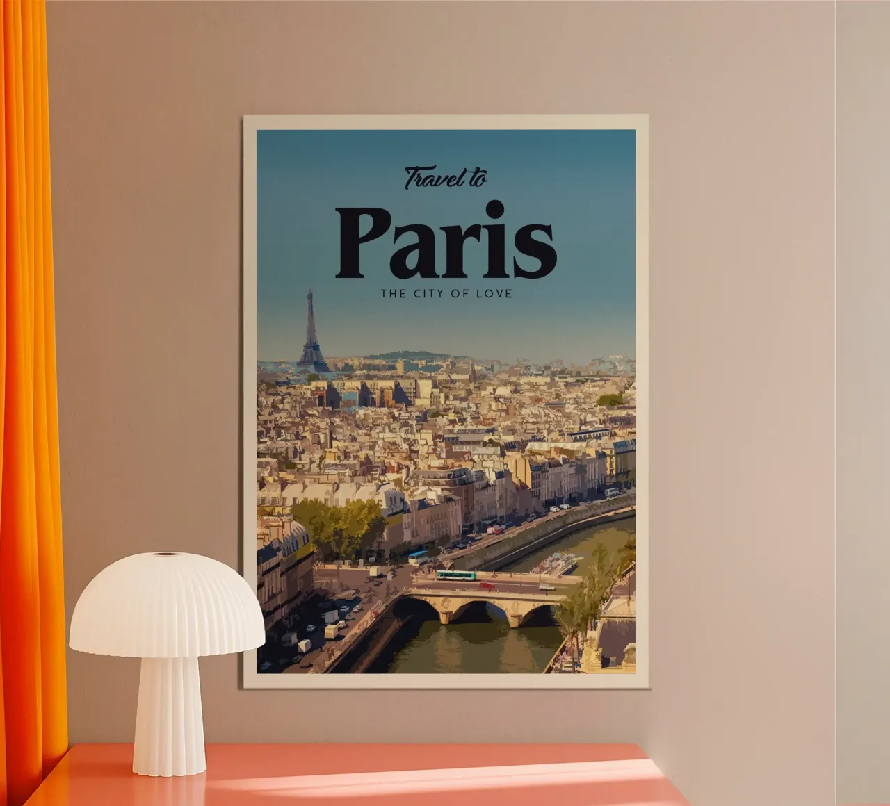 Viaggio a Parigi poster con telaio in alluminio da Mercury Club