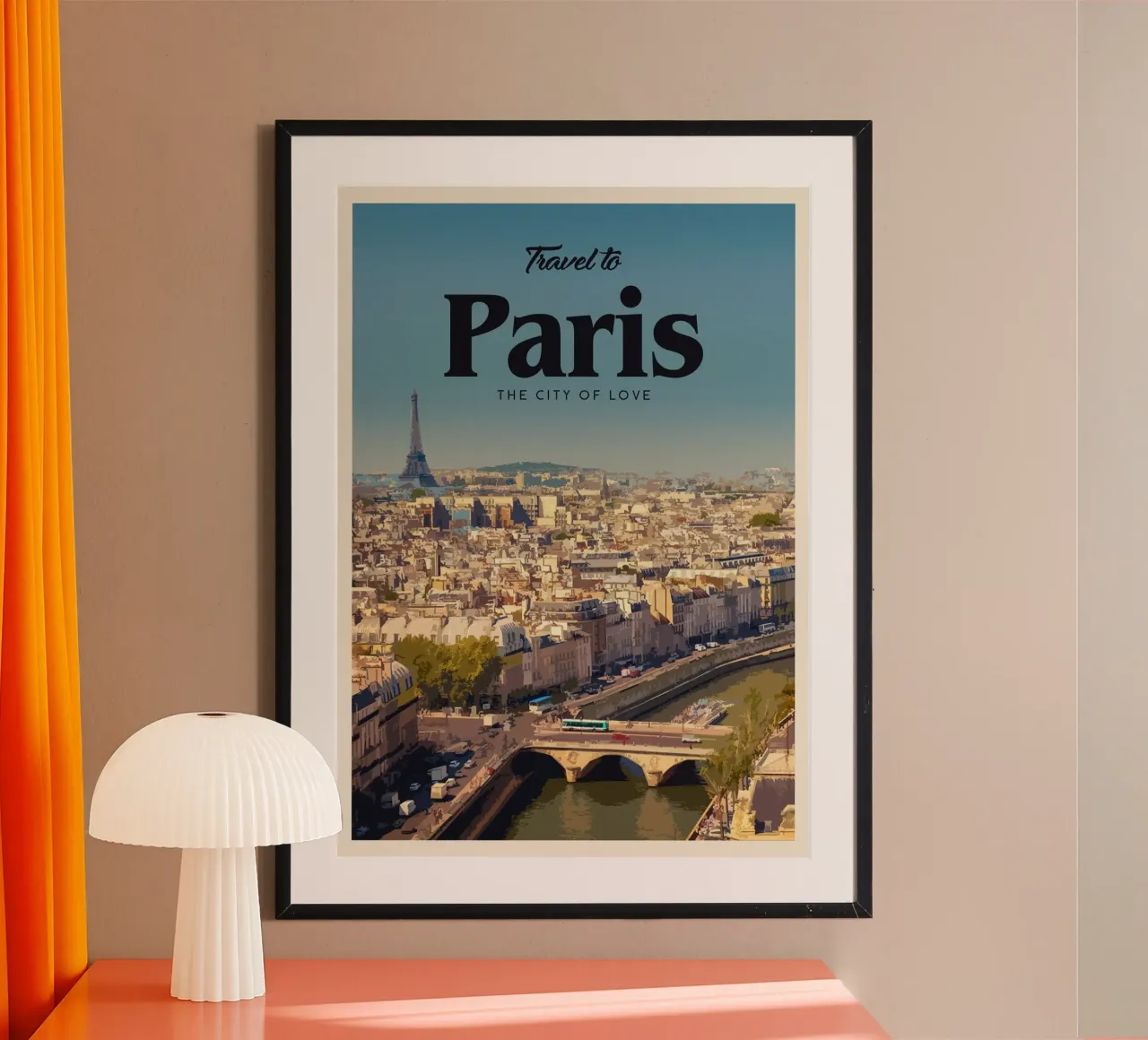 Viaggio a Parigi poster con telaio in alluminio da Mercury Club