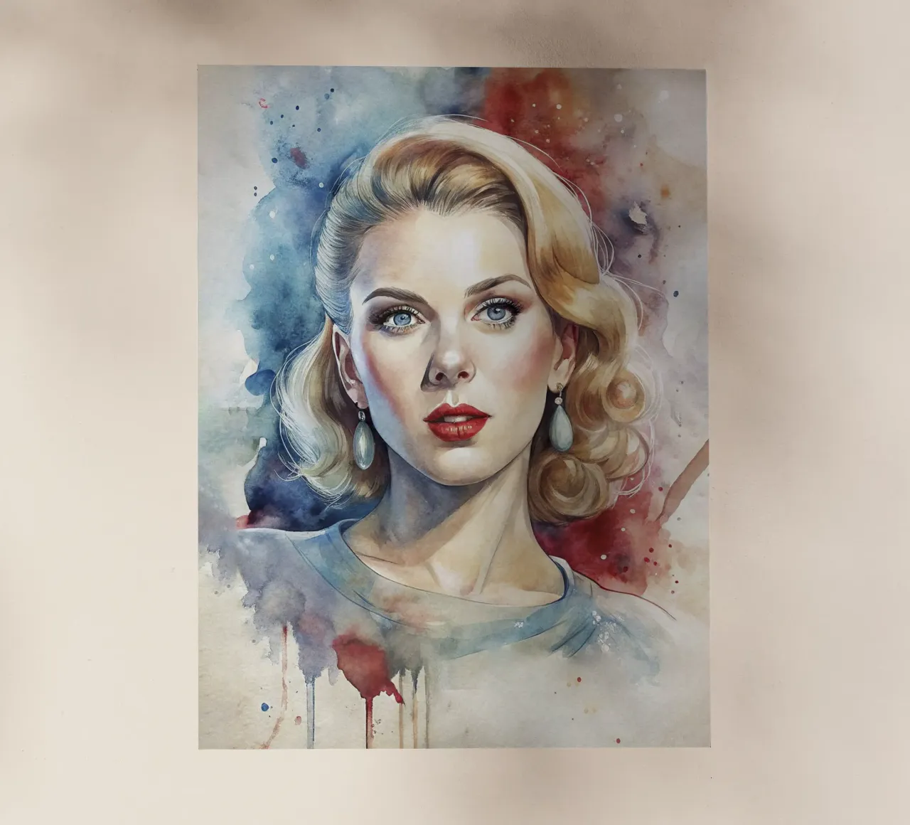 Scarlett Johansson in acquerello pellicola backlit da 🎁 ARTVI-SHOP