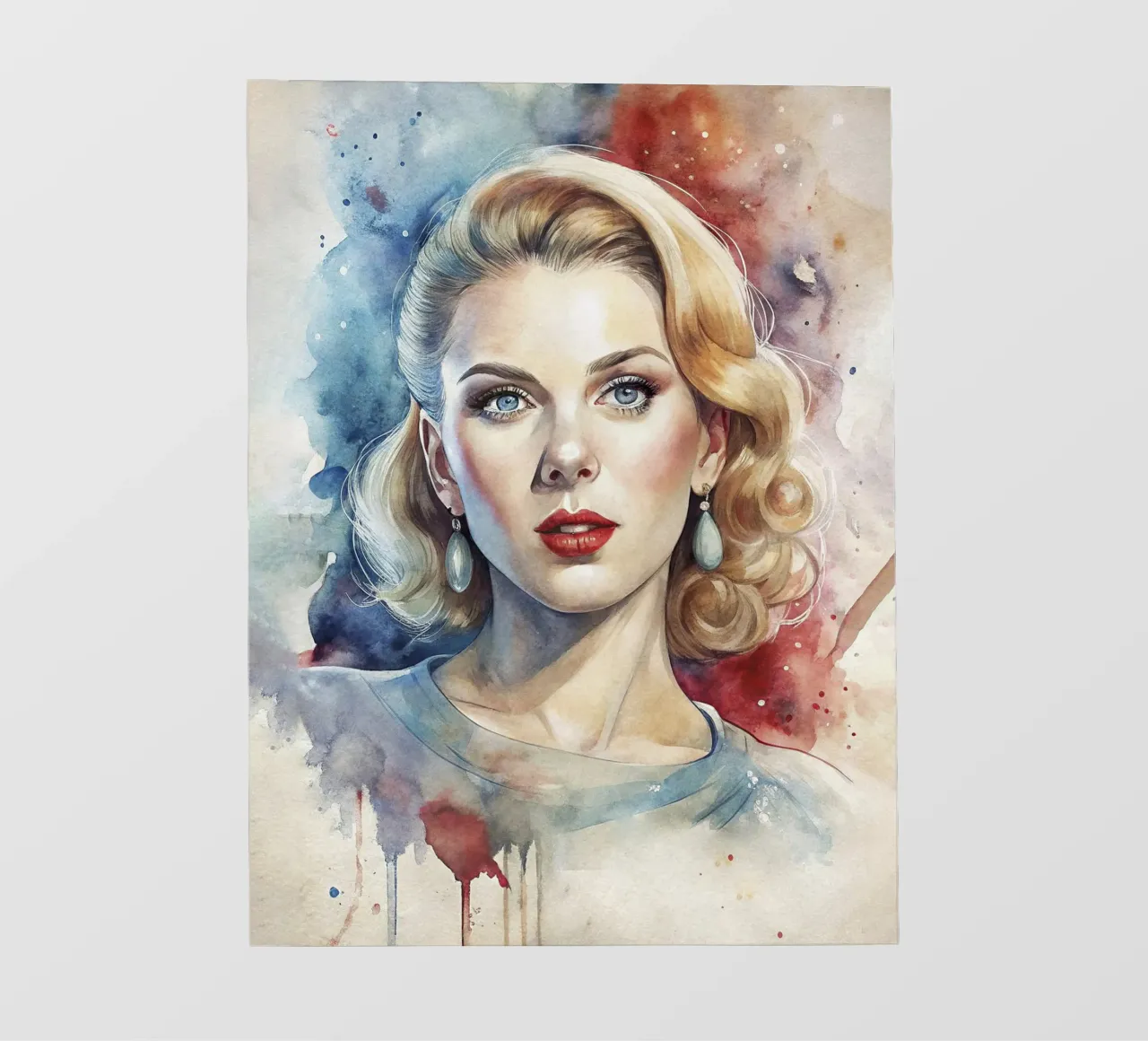 Scarlett Johansson in acquerello pellicola backlit da 🎁 ARTVI-SHOP
