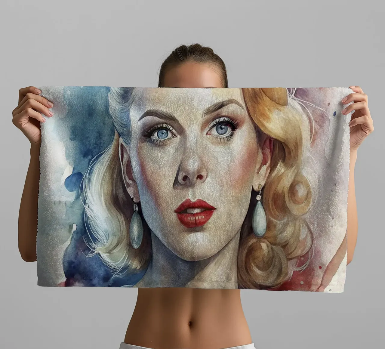 Scarlett Johansson in acquerello asciugamano da bagno da 🎁 ARTVI-SHOP