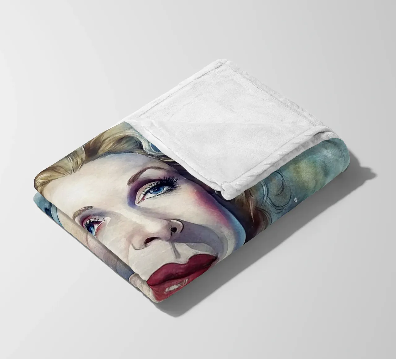 Marlene Dietrich in acquerello coperta in pile da ARTVI-SHOP