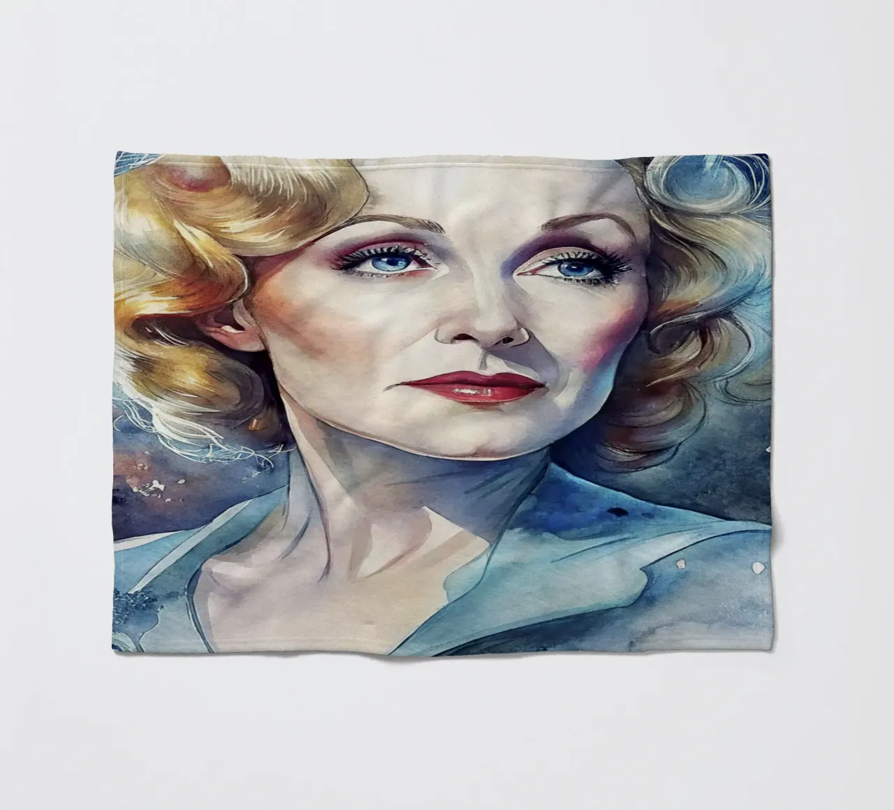 Marlene Dietrich in acquerello coperta in pile da ARTVI-SHOP