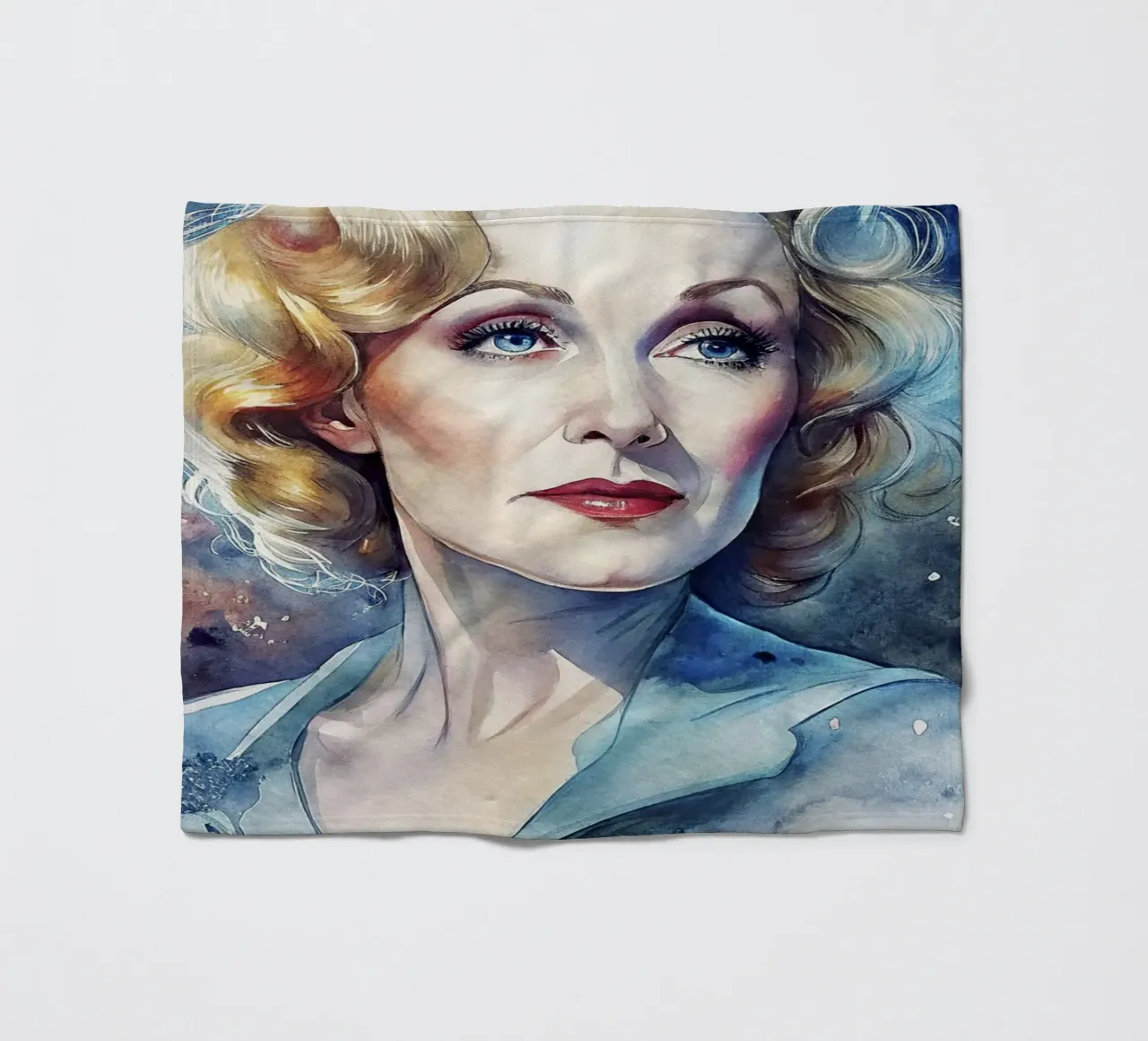 Marlene Dietrich in acquerello coperta in pile da ARTVI-SHOP
