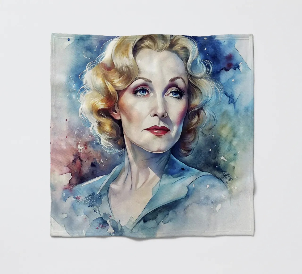 Marlene Dietrich in acquerello coperta in pile da ARTVI-SHOP