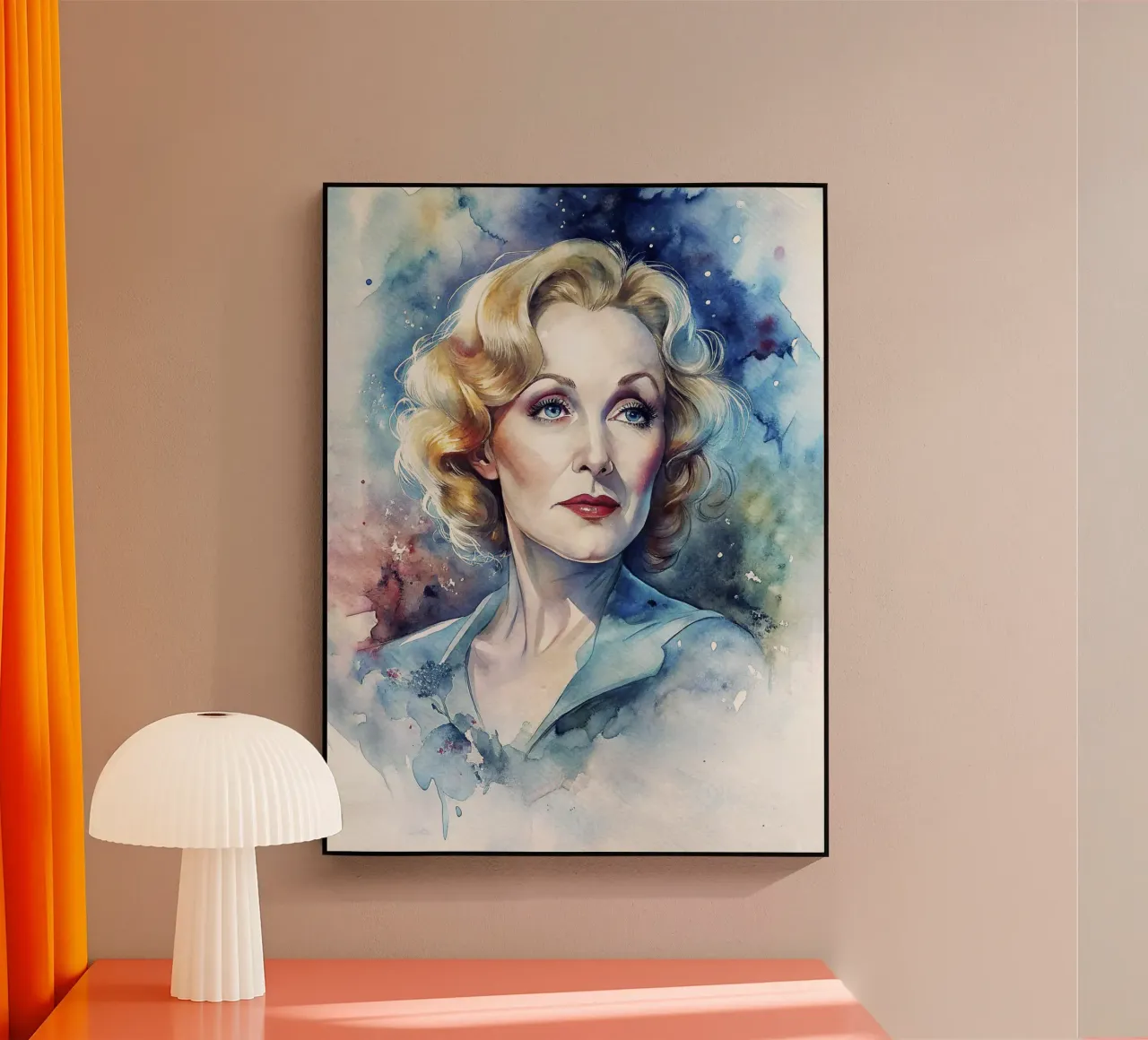 Marlene Dietrich in acquerello plexiglass da ARTVI-SHOP