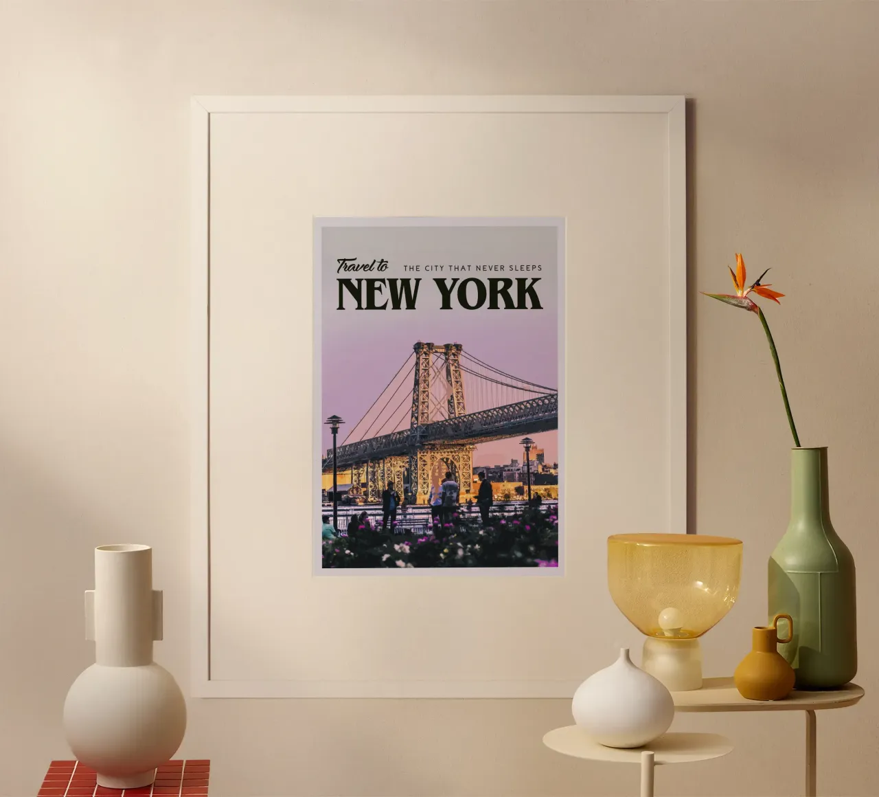 Viaggio a New York poster con telaio in alluminio da Mercury Club
