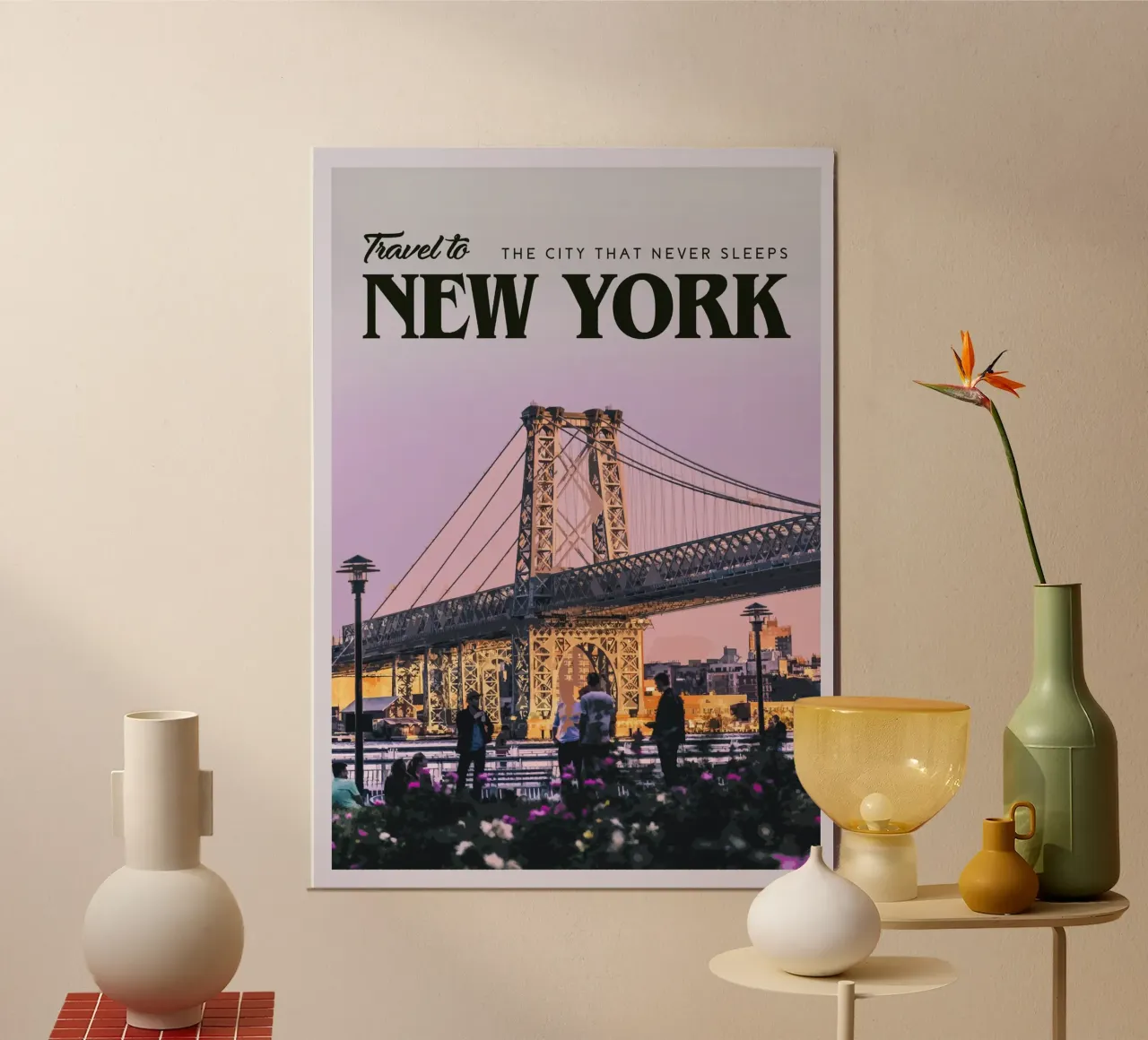 Viaggio a New York poster con telaio in alluminio da Mercury Club