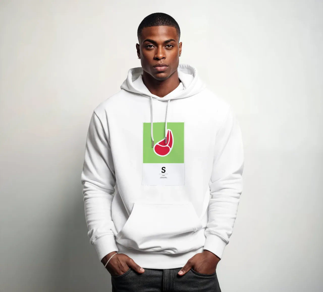 „The Food Alphabet“ - S like Steak felpa con cappuccio da BLAEK Design Studio