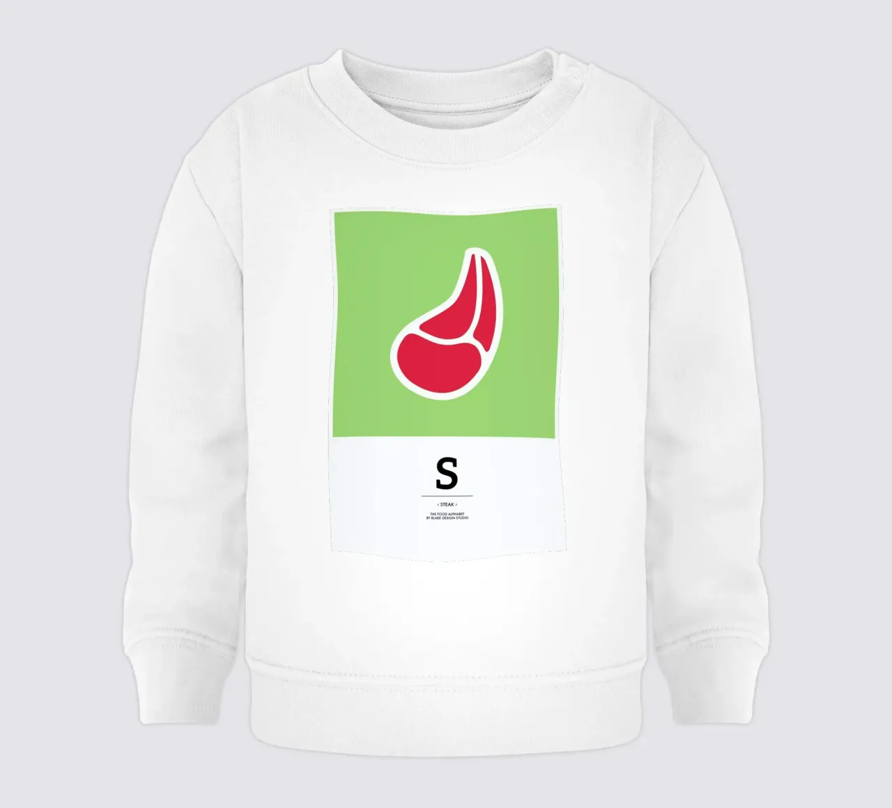 „The Food Alphabet“ - S like Steak felpa neonato da BLAEK Design Studio