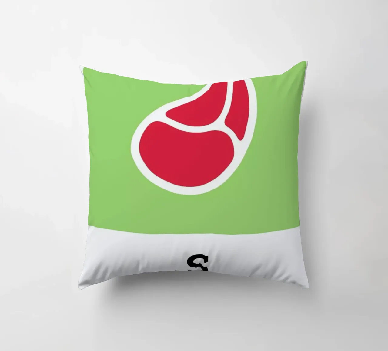 „The Food Alphabet“ - S like Steak cuscino da BLAEK Design Studio