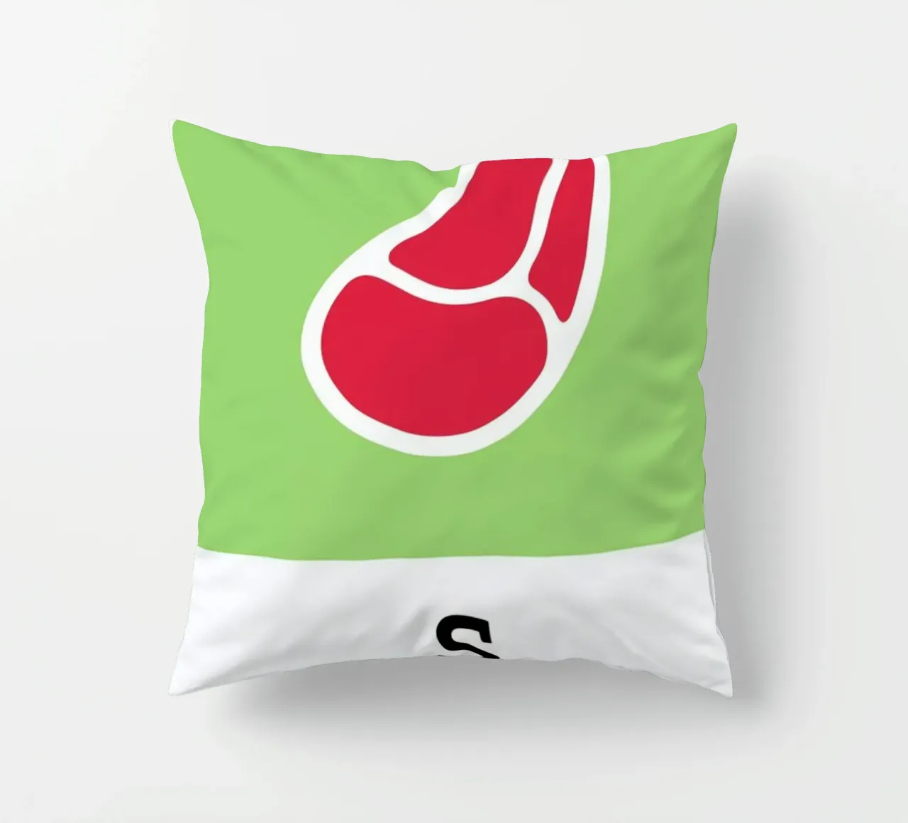 „The Food Alphabet“ - S like Steak cuscino da BLAEK Design Studio