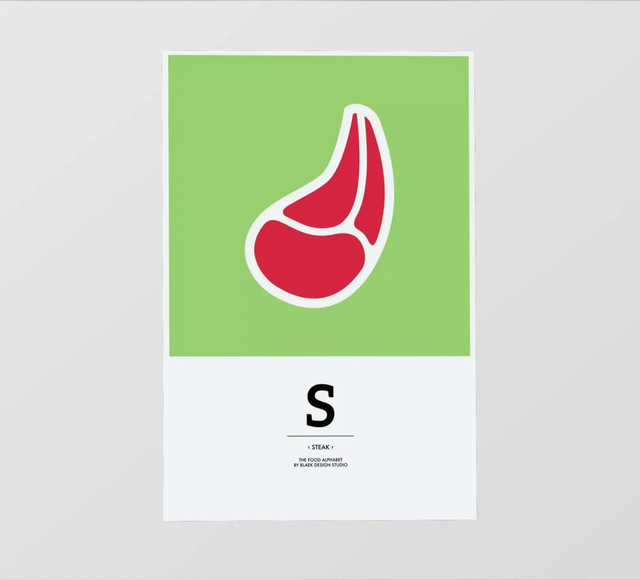 „The Food Alphabet“ - S like Steak telo in pvc da BLAEK Design Studio