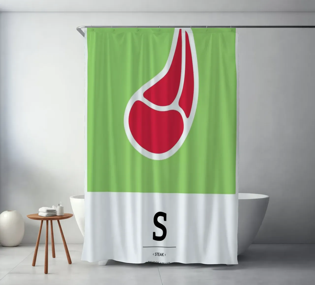 „The Food Alphabet“ - S like Steak tenda da doccia da BLAEK Design Studio