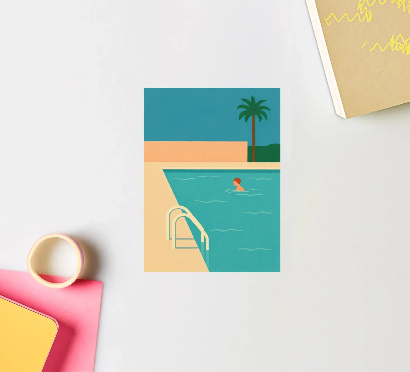 Minimal Pool sticker van Gypsy Galleria