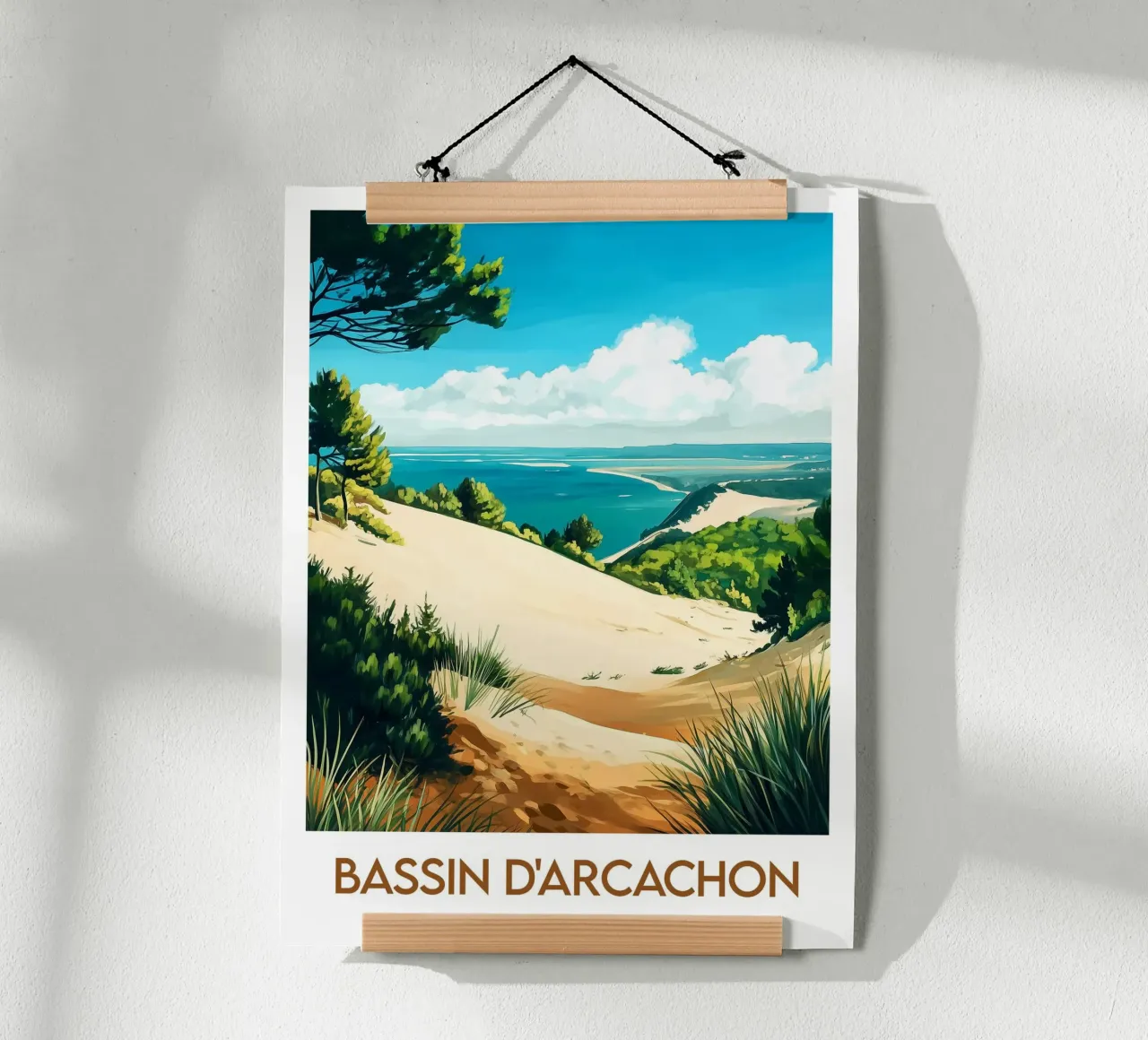 Affiche Bassin d’Arcachon France poster avec cadre en bois de Frame the World