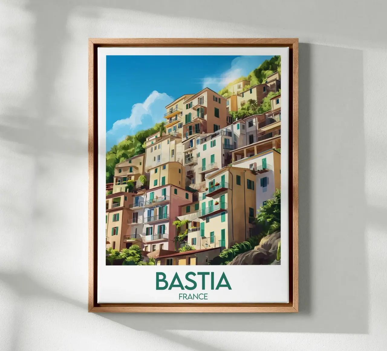 Affiche Bastia tela con Cornice a cassetta da Frame the World