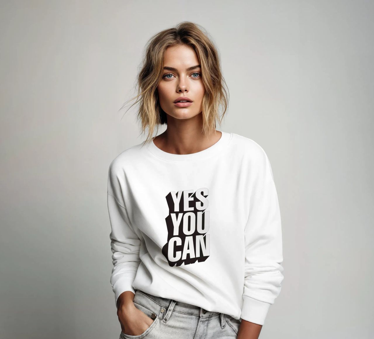 Yes You Can Tipografia Design felpa da THE MOTIVATED TYPE