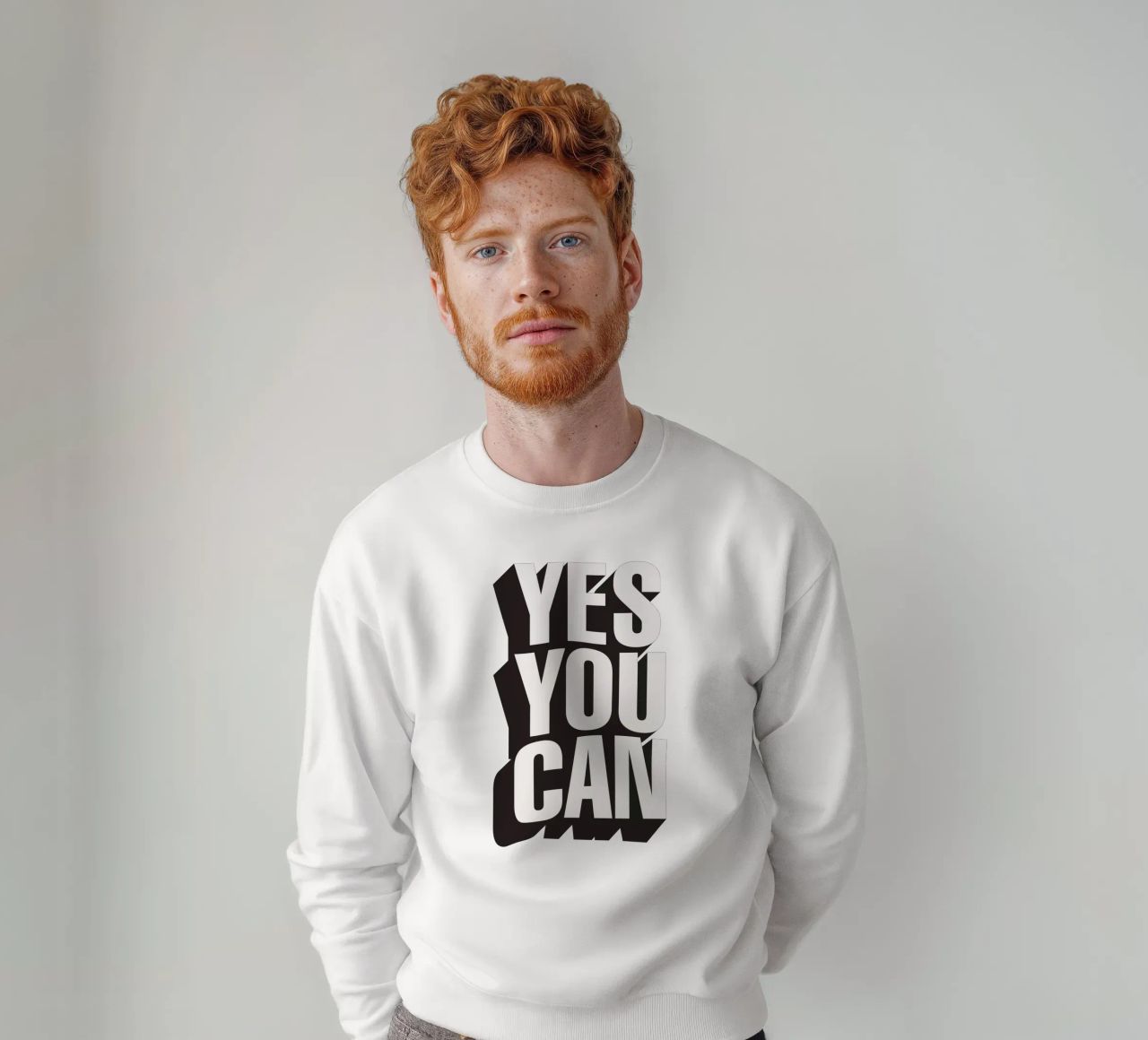 Yes You Can Tipografia Design felpa da THE MOTIVATED TYPE