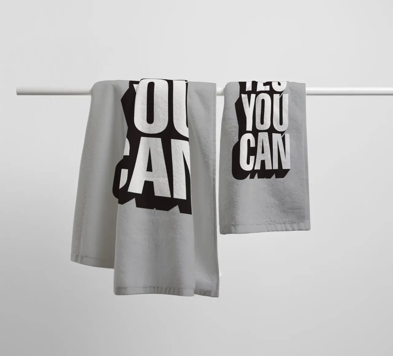 Yes You Can Typographie Design serviette de bain de THE MOTIVATED TYPE