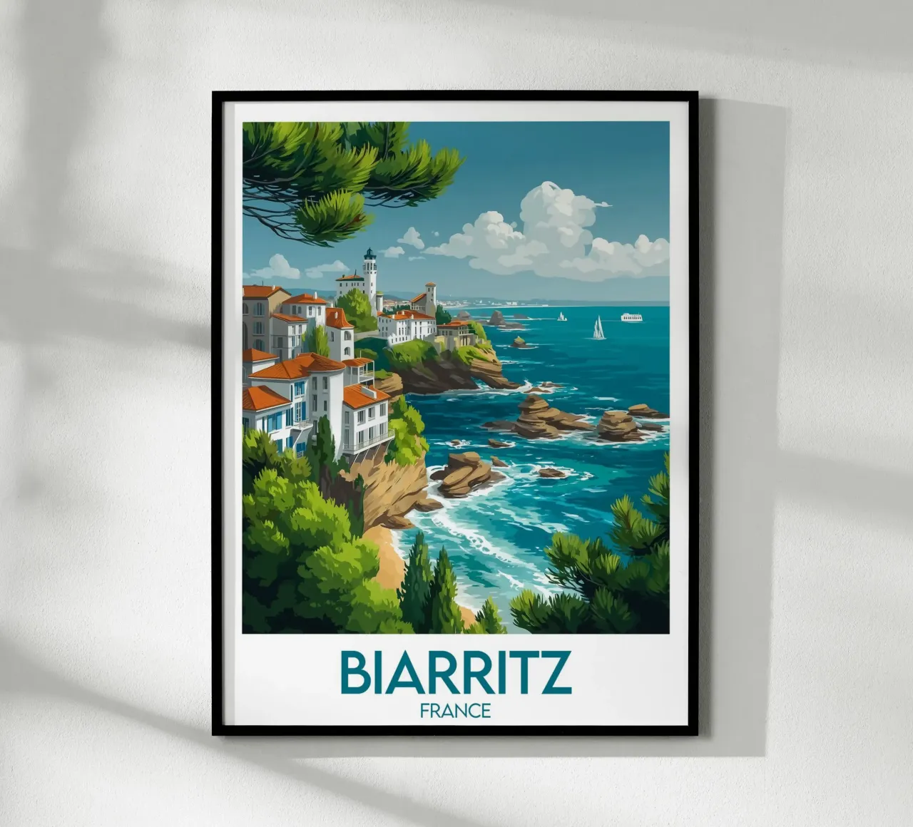 Affiche Biarritz carta hahnemühle da Frame the World