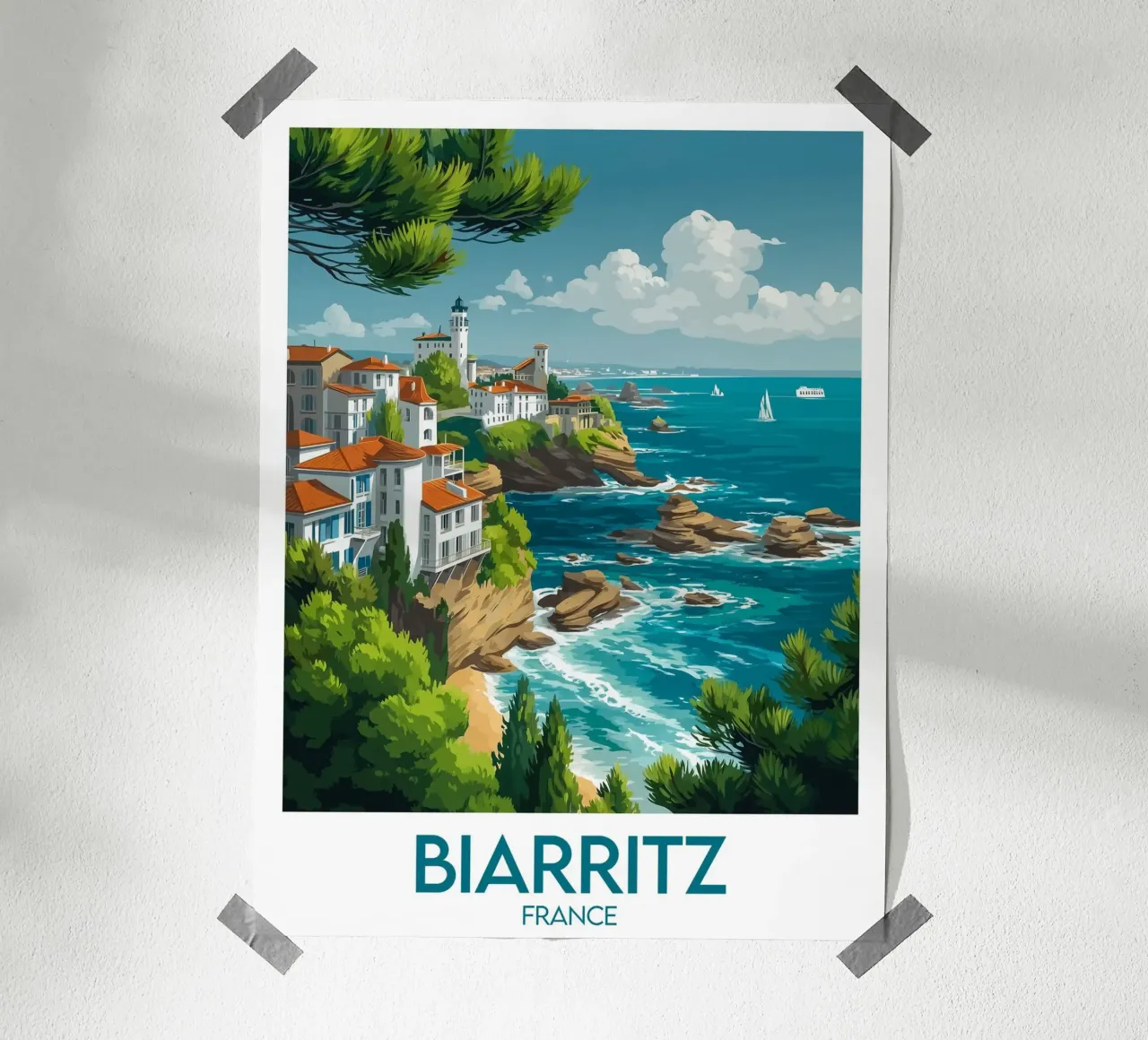 Affiche Biarritz carta hahnemühle da Frame the World