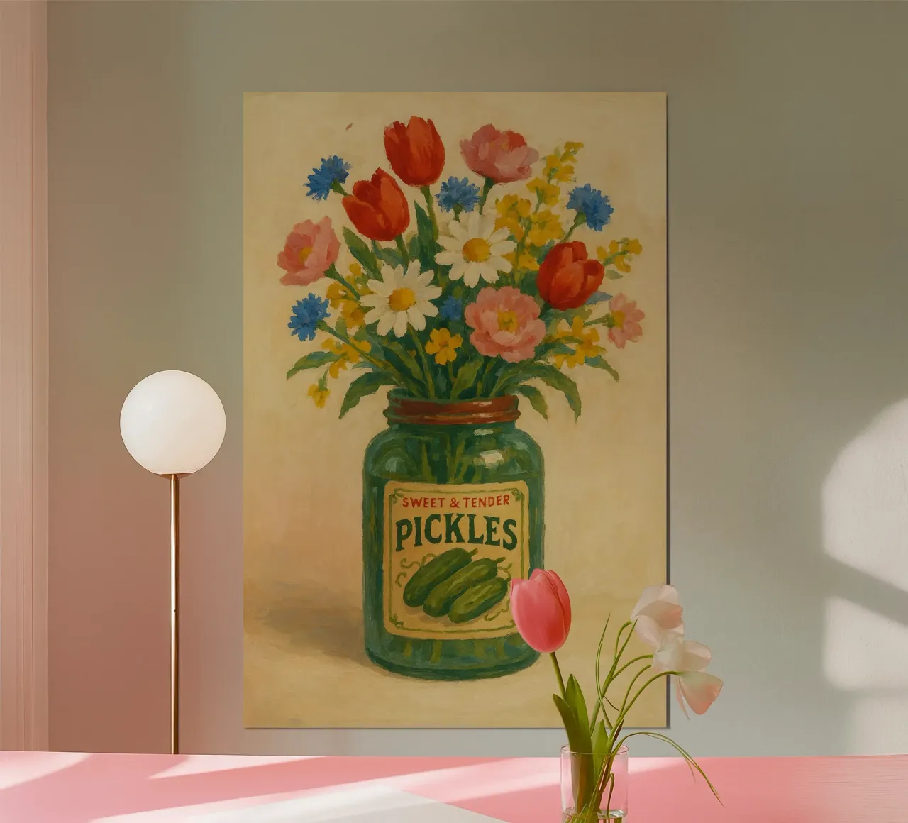 Pickle Flowers poster con telaio in plastica da Gypsy Galleria