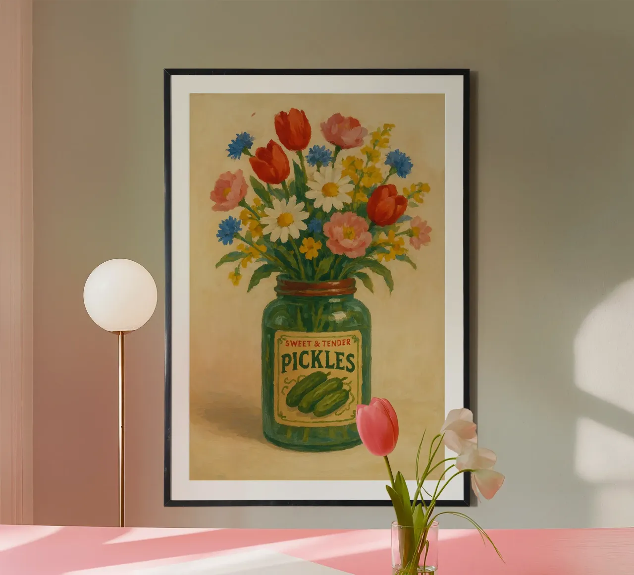 Pickle Flowers poster con telaio in plastica da Gypsy Galleria