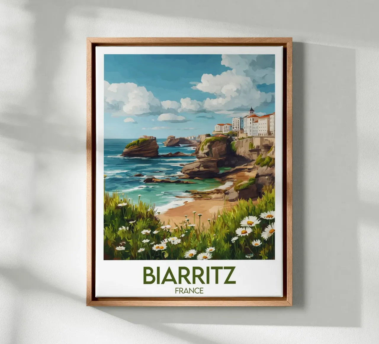 Affiche Biarritz tela con Cornice a cassetta da Frame the World