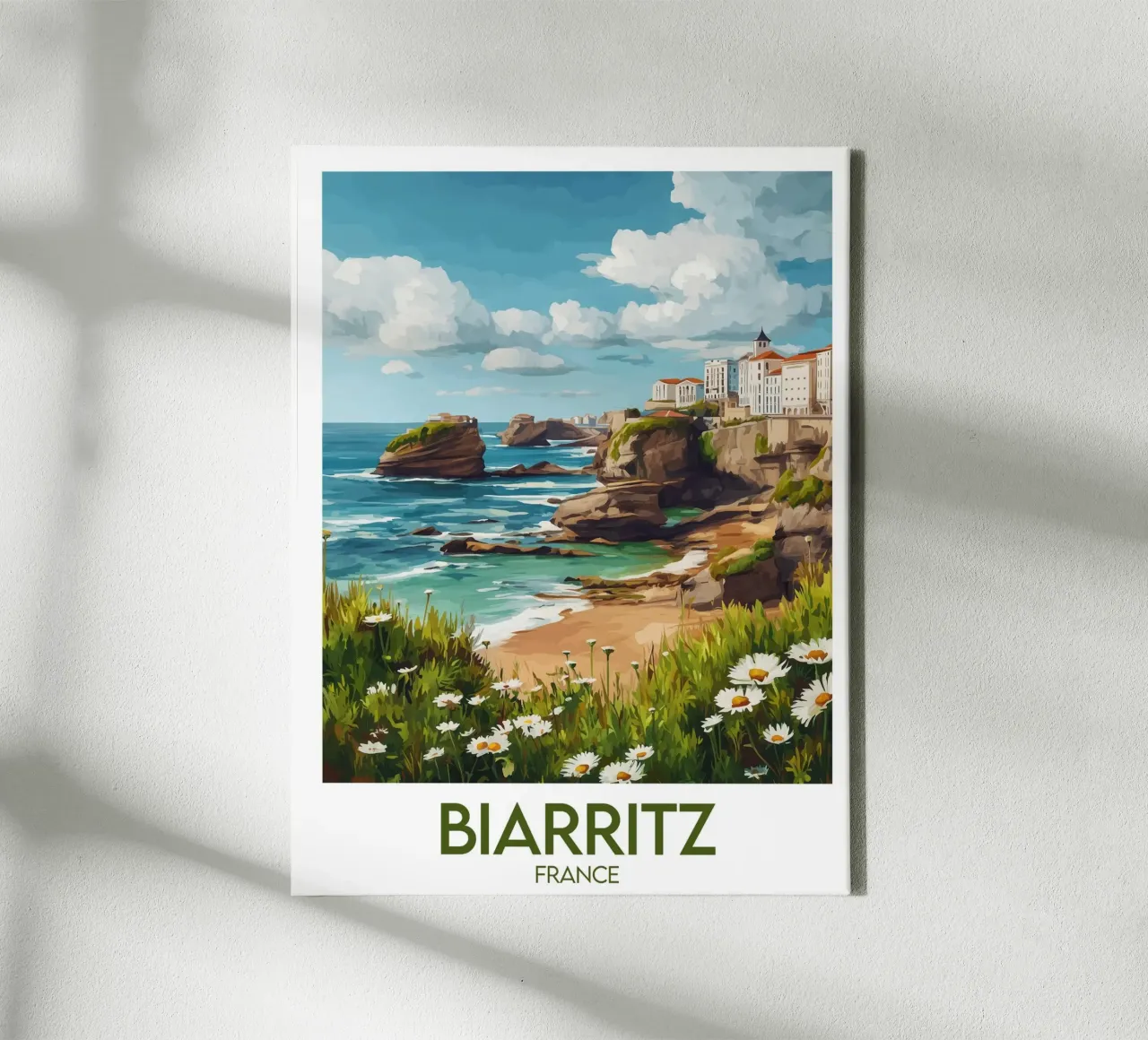 Affiche Biarritz tela con Cornice a cassetta da Frame the World