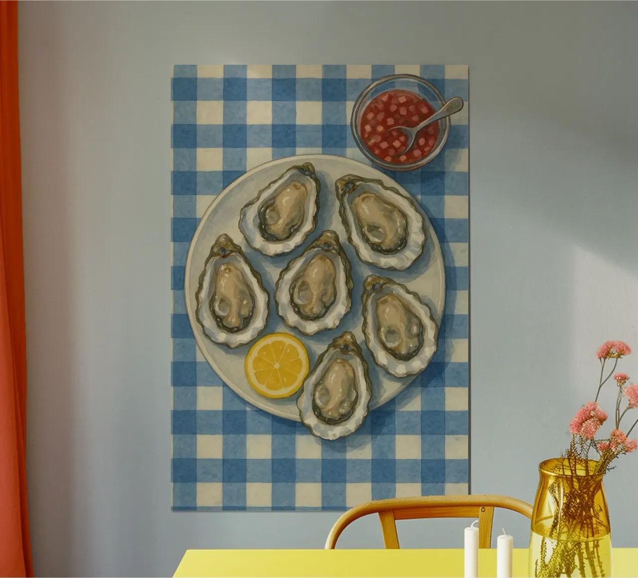The Oysters poster con telaio in legno da Gypsy Galleria