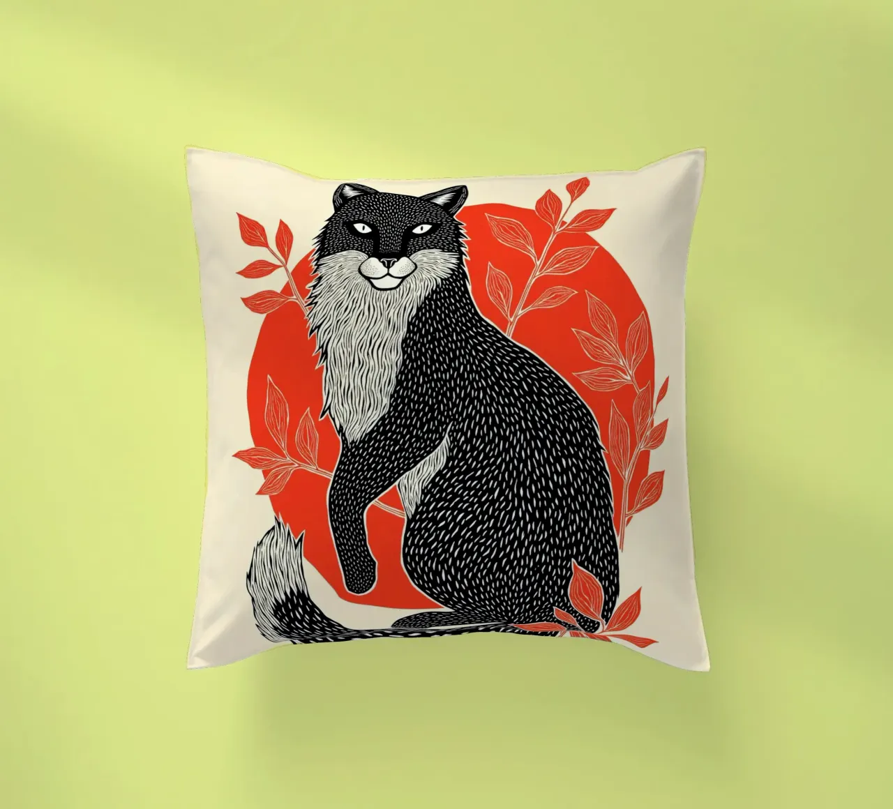 Fox and Firelight" cuscino da Indigo Rain