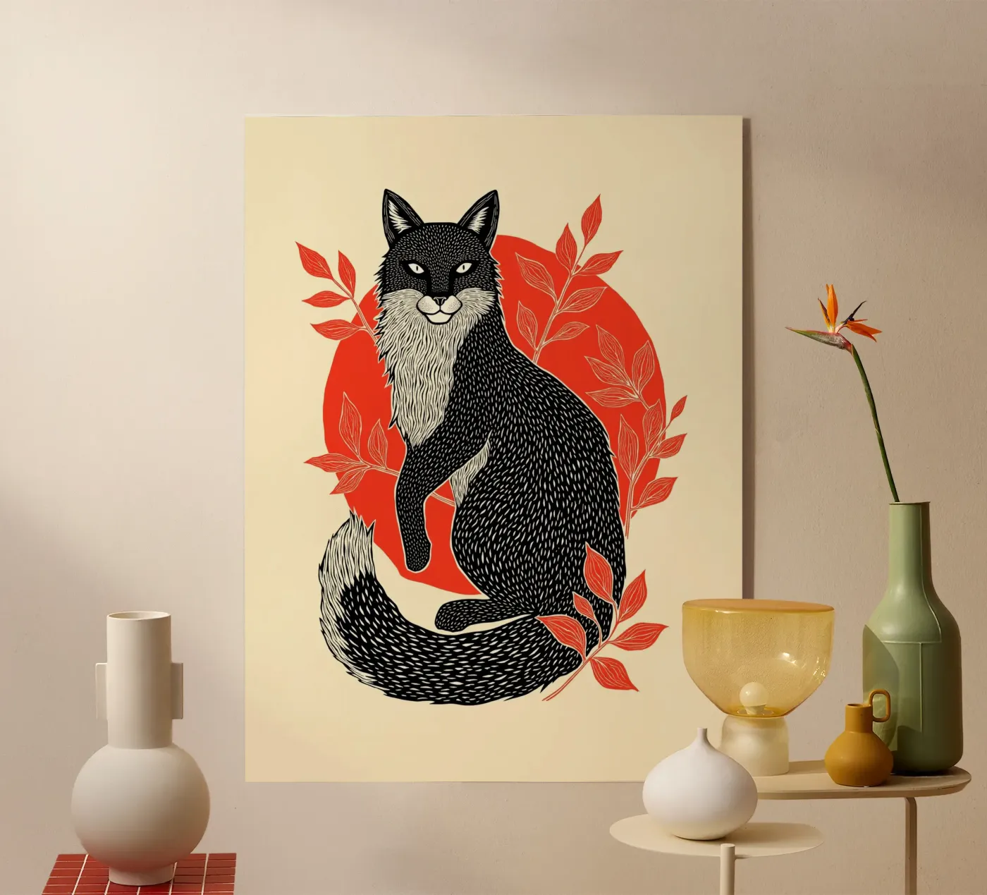 Fox and Firelight" plexiglas de Indigo Rain