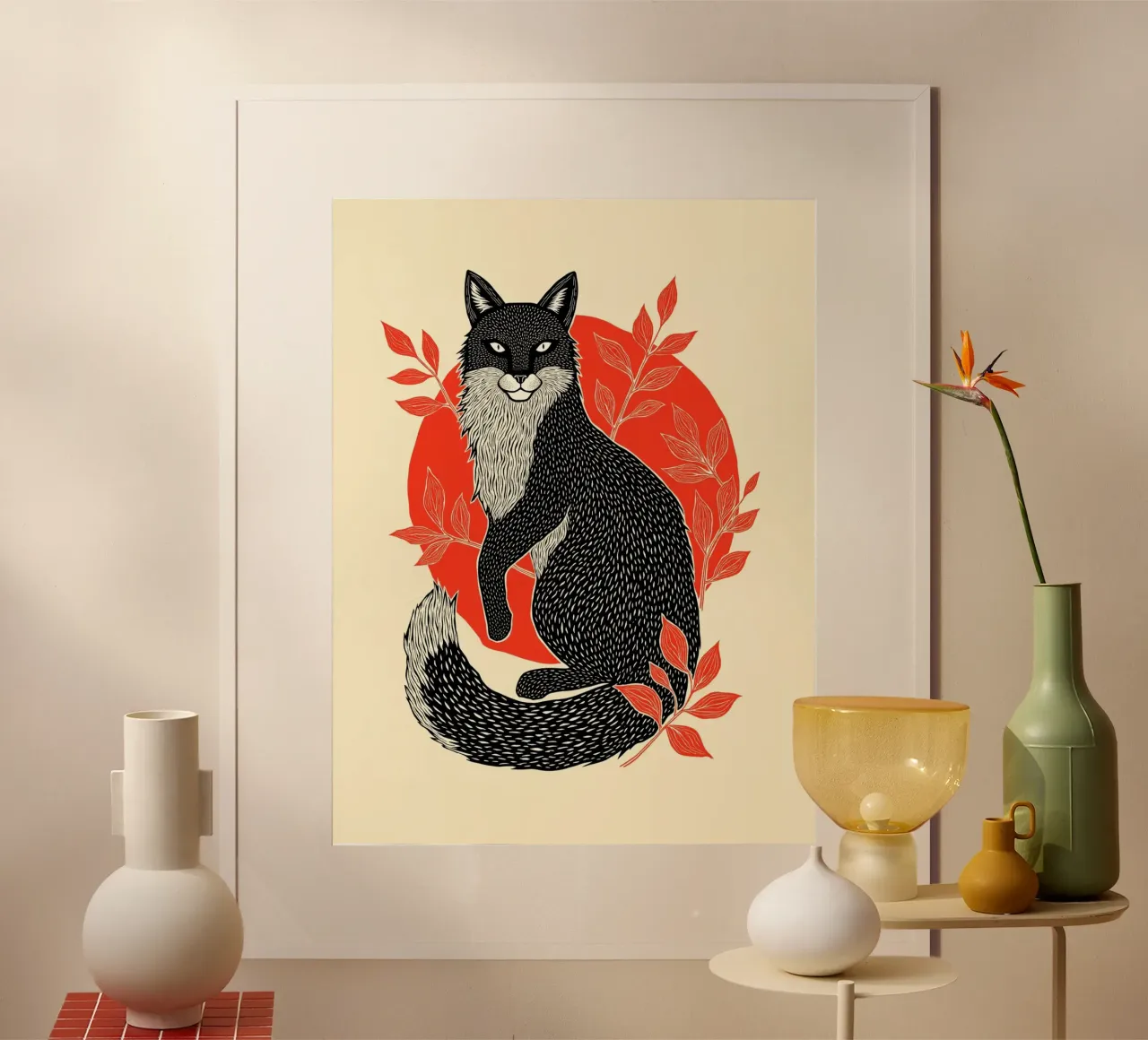 Fox and Firelight" poster da Indigo Rain