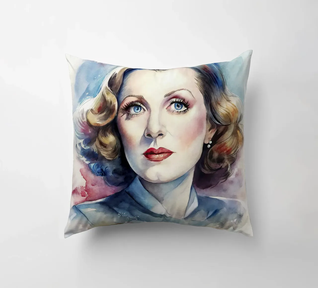 Bette Davis in acquerello cuscino da ARTVI-SHOP