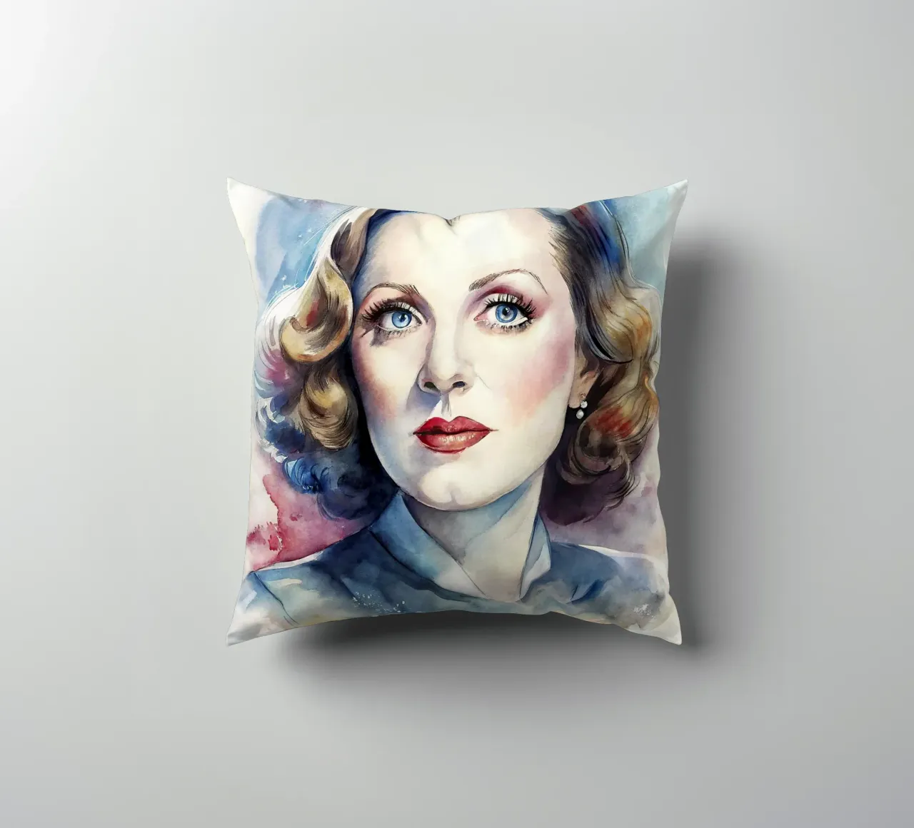 Bette Davis in acquerello cuscino da ARTVI-SHOP
