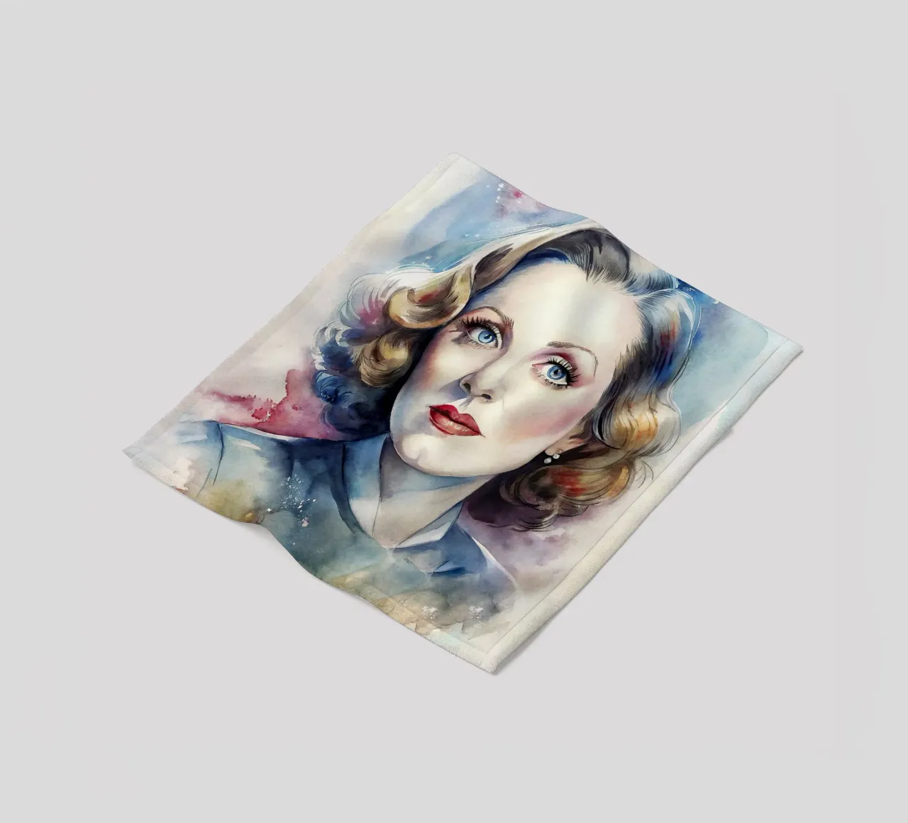 Bette Davis in acquerello coperta in pile da ARTVI-SHOP
