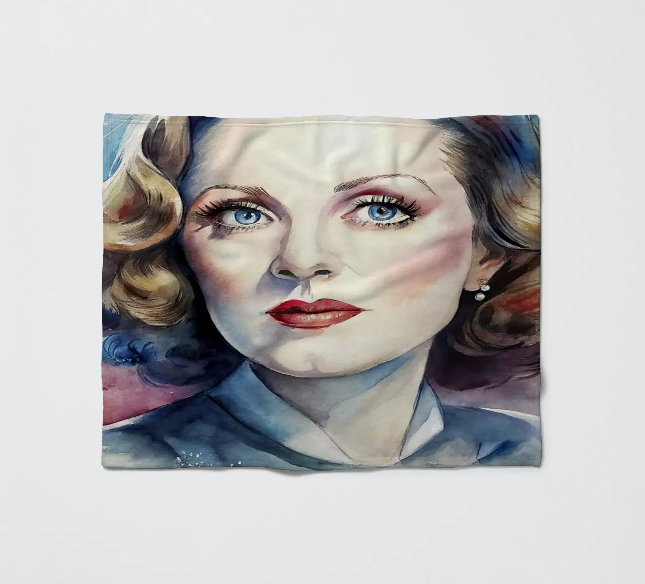 Bette Davis in acquerello coperta in pile da ARTVI-SHOP